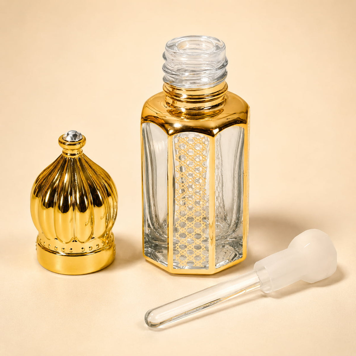 Ameer-ul-Oud Premium Attar Bottle with Cap and Glass Applicator | Oudain Fragrance