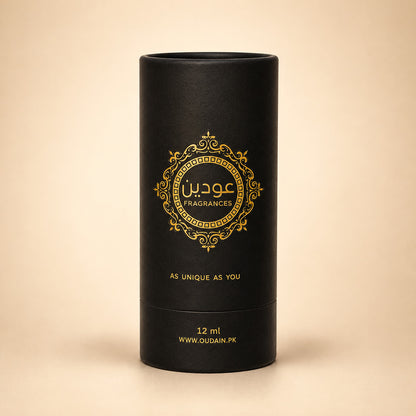 Blue Oud Premium Cylindrical Gift Box Packaging | Oudain Fragrance