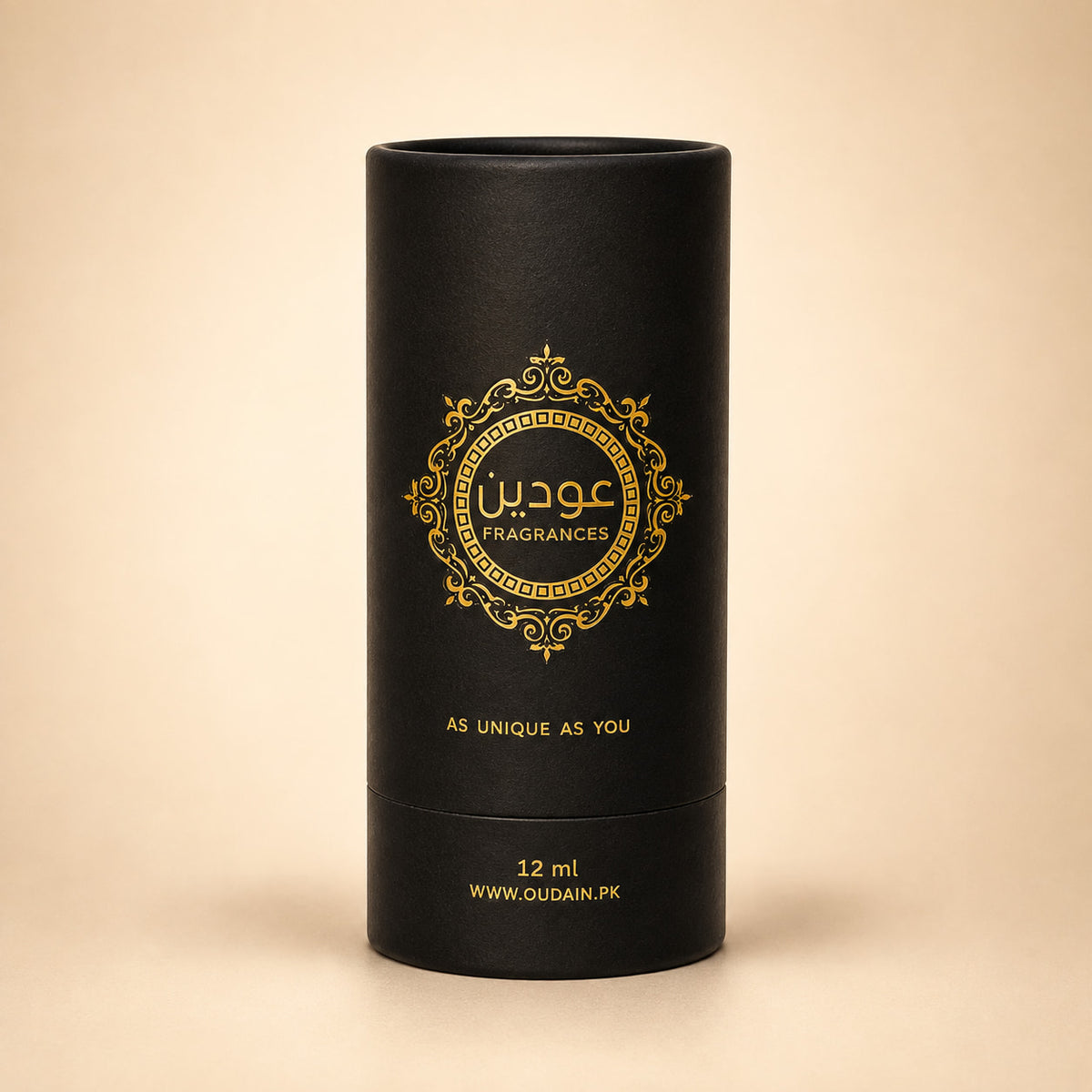 Oud-Al-Layl Premium Cylindrical Gift Box Packaging | Oudain Fragrance